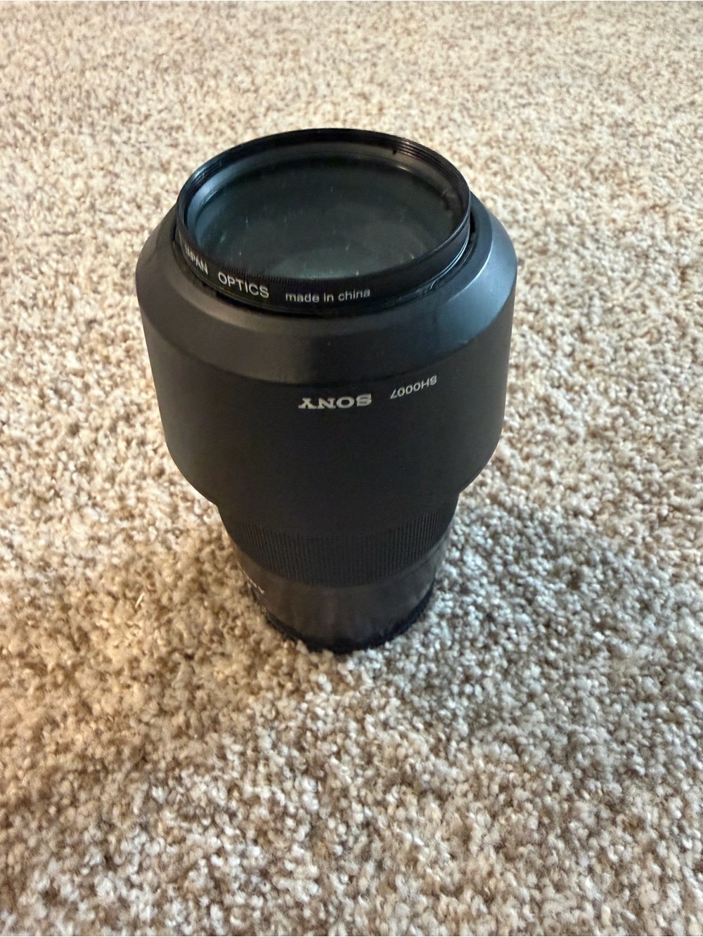 Sony Black Telephoto Camera Lens with Hood